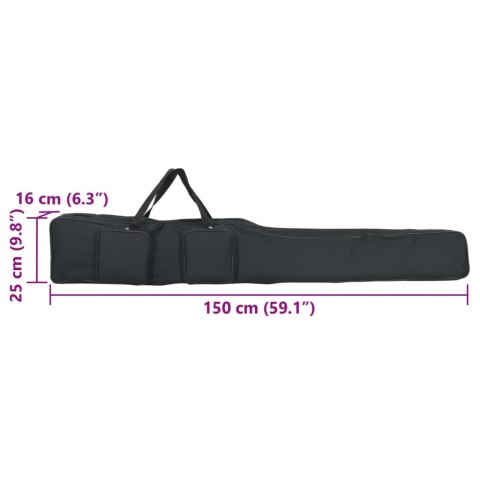 TORBA NA WĘDKĘ CZARNA 150CM TKANINA OXFORD