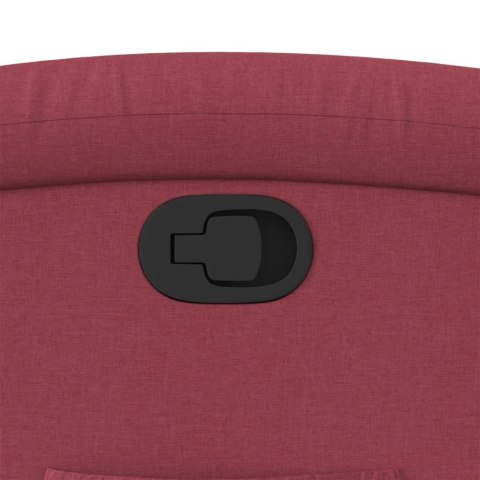 PODNOSZONY FOTEL ROZKŁADANY WINNA CZERWIEŃ OBITY TKANINĄ