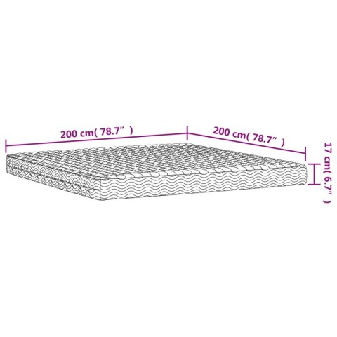 MATERAC PIANKOWY BIAŁY 200X200CM TWARDOŚĆ H2/H3