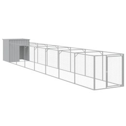 BUDA DLA PSA Z WYBIEGIEM JASNOSZARA 110X813X110CM STAL