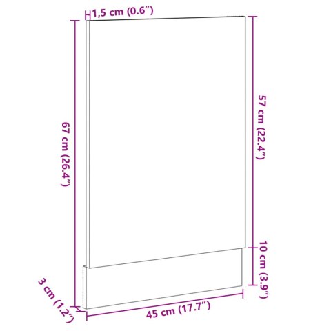 PANEL DO ZABUDOWY ZMYWARKI KOLOR DĄB SONOMA 45X3X67CM