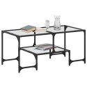 STOLIK KAWOWY ZE SZKLANYM BLATEM 98,5X50X45CM STAL