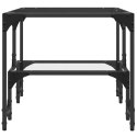 STOLIK KAWOWY ZE SZKLANYM BLATEM 98,5X50X45CM STAL