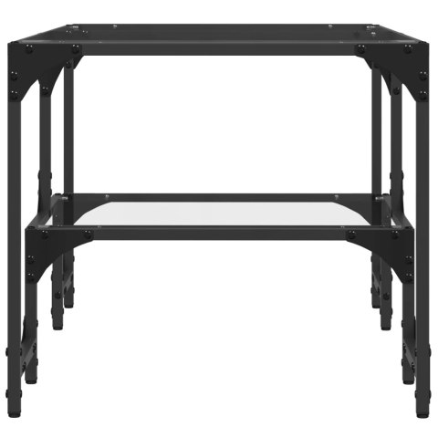 STOLIK KAWOWY ZE SZKLANYM BLATEM 98,5X50X45CM STAL