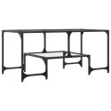 STOLIK KAWOWY ZE SZKLANYM BLATEM 98,5X50X45CM STAL