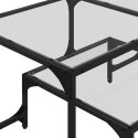STOLIK KAWOWY ZE SZKLANYM BLATEM 98,5X50X45CM STAL