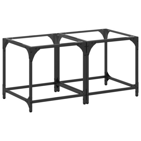 STOLIKI KAWOWE ZE SZKLANYM BLATEM 2 SZT. 40X40X40CM STAL