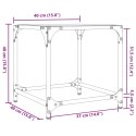 STOLIKI KAWOWE ZE SZKLANYM BLATEM 2 SZT. 40X40X40CM STAL