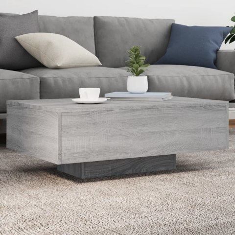 STOLIK KAWOWY Z LED SZARY DĄB SONOMA 85X55X31CM