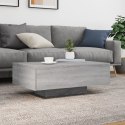 STOLIK KAWOWY Z LED SZARY DĄB SONOMA 85X55X31CM