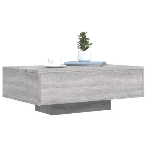 STOLIK KAWOWY Z LED SZARY DĄB SONOMA 85X55X31CM