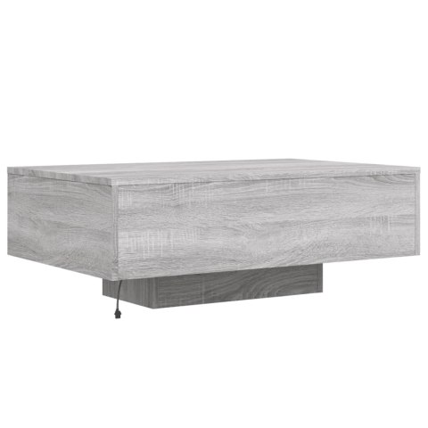STOLIK KAWOWY Z LED SZARY DĄB SONOMA 85X55X31CM