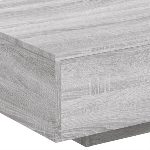 STOLIK KAWOWY Z LED SZARY DĄB SONOMA 85X55X31CM