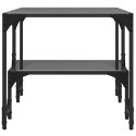 STOLIK KAWOWY Z CZARNYM SZKLANYM BLATEM 98,5X50X45CM STAL