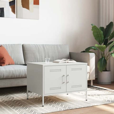 STOLIK KAWOWY BIAŁY 68X50X50,5CM STAL WALCOWANA NA ZIMNO