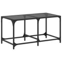 STOLIK KAWOWY Z CZARNYM SZKLANYM BLATEM 78,5X40X40CM STAL