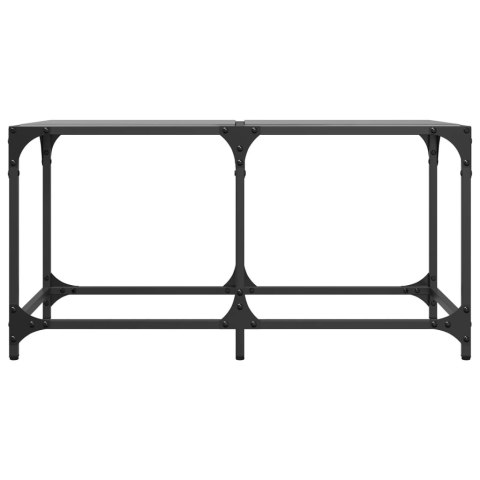STOLIK KAWOWY Z CZARNYM SZKLANYM BLATEM 78,5X40X40CM STAL