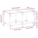 STOLIK KAWOWY Z CZARNYM SZKLANYM BLATEM 78,5X40X40CM STAL