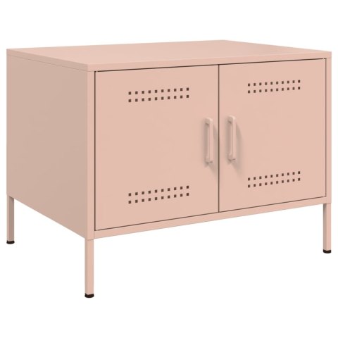 STOLIK KAWOWY RÓŻOWY 68X50X50,5CM STAL WALCOWANA NA ZIMNO