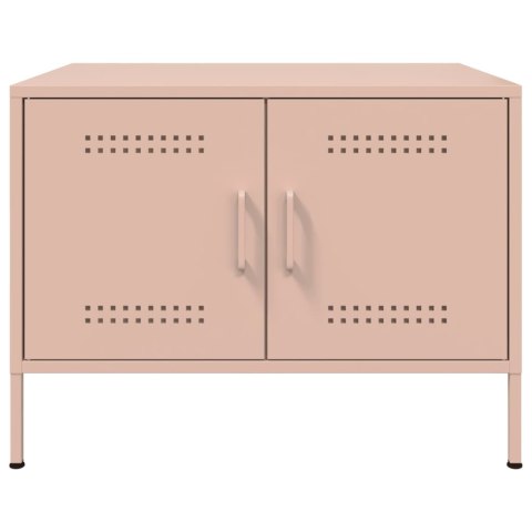 STOLIK KAWOWY RÓŻOWY 68X50X50,5CM STAL WALCOWANA NA ZIMNO