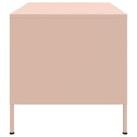 STOLIK KAWOWY RÓŻOWY 68X50X50,5CM STAL WALCOWANA NA ZIMNO