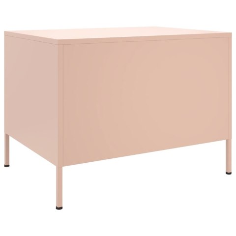 STOLIK KAWOWY RÓŻOWY 68X50X50,5CM STAL WALCOWANA NA ZIMNO