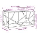 STOLIK KAWOWY Z CZARNYM SZKLANYM BLATEM 98,5X50X41CM STAL
