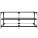 STOLIK KAWOWY Z CZARNYM SZKLANYM BLATEM 98,5X50X45CM STAL