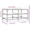 STOLIK KAWOWY Z CZARNYM SZKLANYM BLATEM 98,5X50X45CM STAL