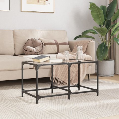 STOLIK KAWOWY ZE SZKLANYM BLATEM 78,5X40X40CM STAL