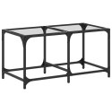 STOLIK KAWOWY ZE SZKLANYM BLATEM 78,5X40X40CM STAL