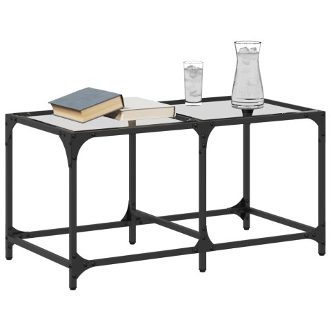 STOLIK KAWOWY ZE SZKLANYM BLATEM 78,5X40X40CM STAL