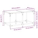 STOLIK KAWOWY ZE SZKLANYM BLATEM 78,5X40X40CM STAL