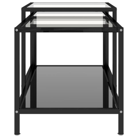 STOLIKI HERBACIANE 2 SZT. SZKŁO HARTOWANE CZARNE