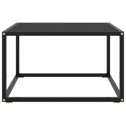 STOLIK KAWOWY CZARNY CZARNE SZKŁO 60X60X35CM
