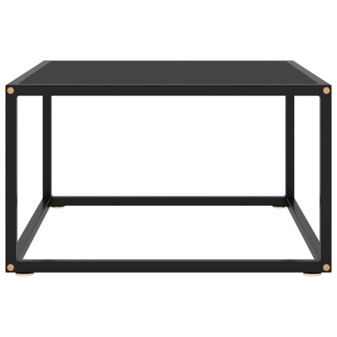 STOLIK KAWOWY CZARNY CZARNE SZKŁO 60X60X35CM