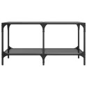 STOLIK KAWOWY Z CZARNYM SZKLANYM BLATEM 78,5X40X40CM STAL