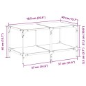 STOLIK KAWOWY Z CZARNYM SZKLANYM BLATEM 78,5X40X40CM STAL