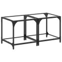 STOLIKI KAWOWE ZE SZKLANYM BLATEM 2 SZT. 40X40X40CM STAL