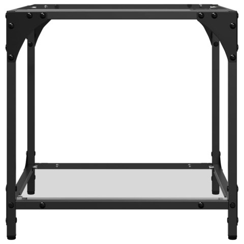 STOLIKI KAWOWE ZE SZKLANYM BLATEM 2 SZT. 40X40X40CM STAL