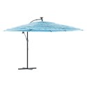 PARASOL OGRODOWY NA STALOWYM SŁUPKU NIEBIESKI 290X290X238CM