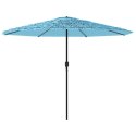 PARASOL OGRODOWY NA STALOWYM SŁUPKU NIEBIESKI 324X324X247CM