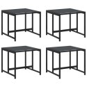 STOŁKI OGRODOWE 4 SZT. CZARNE STAL I TEXTILENE