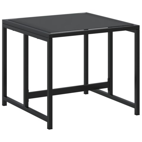 STOŁKI OGRODOWE 4 SZT. CZARNE STAL I TEXTILENE