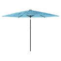 PARASOL OGRODOWY NA STALOWYM SŁUPKU NIEBIESKI 288X288X225CM