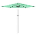 PARASOL OGRODOWY NA STALOWYM SŁUPKU ZIELONY 223X223X213CM