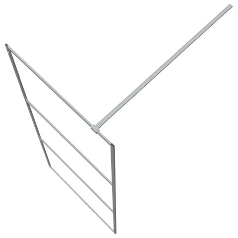 ŚCIANKA PRYSZNICOWA SREBRNA 80X195CM PRZEZROCZYSTE SZKŁO ESG