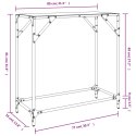 STOLIK KAWOWY Z CZARNYM SZKLANYM BLATEM 60X35X81CM STAL