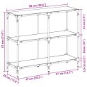 STOLIK KONSOLOWY Z CZARNYM SZKLANYM BLATEM 98X30X81CM STAL