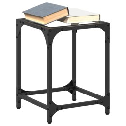 STOLIKI KAWOWE ZE SZKLANYM BLATEM 2 SZT. 30X30X40CM STAL